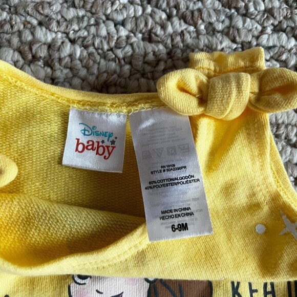 Disney Baby Beauty and the Beast 3 Piece outfit Yellow Pink, 6-9 months Princess - Picture 6 of 8